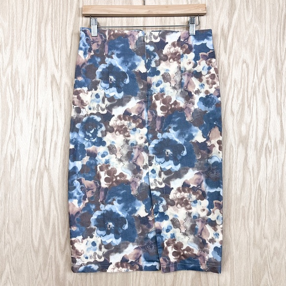 TOV Watercolor Floral Pencil Skirt Sz 40 - Picture 4 of 7